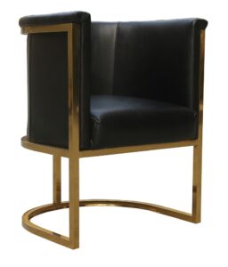 vintage_gold_frame_tub_chair_distressed_black_real_leather