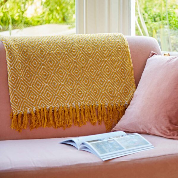 ATDM-Mustard-Recycled-Cotton-Woven-Diamond-Throw-LR-1