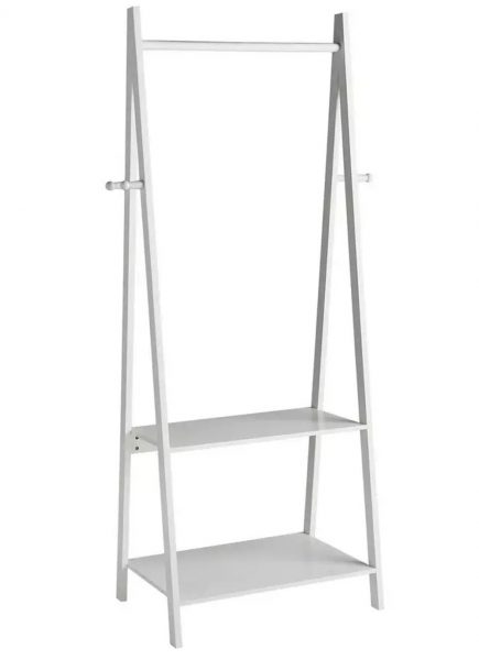 Argos Home Decorative Clothes Rail with 2 Shelves - White