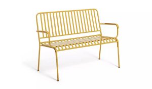 Habitat Indu 2 Seater Metal Bench - Yellow-