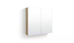 Habitat Loft Living 2 Door Mirrored Cabinet - Oak
