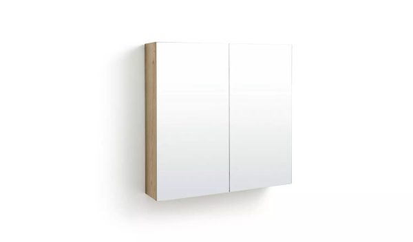 Habitat Loft Living 2 Door Mirrored Cabinet - Oak