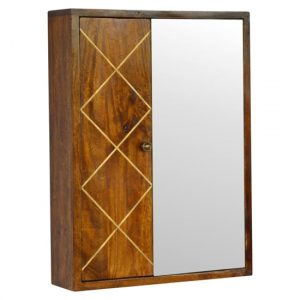 amish-wooden-brass-inlay-wall-mirrored-cabinet-chestnut