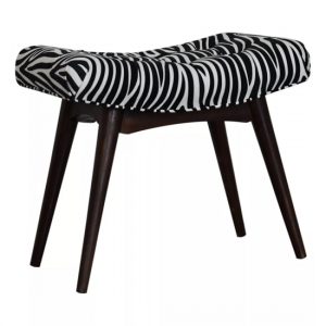 aqua-velvet-curved-hallway-bench-zebra-print-walnut