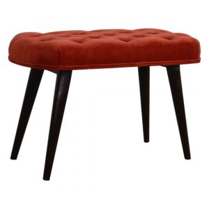 aqua-velvet-deep-button-hallway-bench-brick-red-walnut