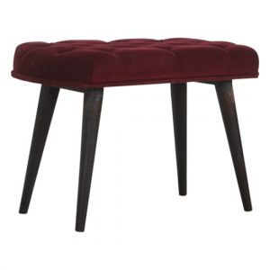 aqua-velvet-deep-button-hallway-bench-wine-red-walnut