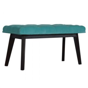 aqua-velvet-hallway-bench-turquoise-walnut