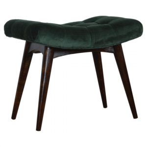 aqua-velvet-hallway-curved-bench-emerald-green-walnut
