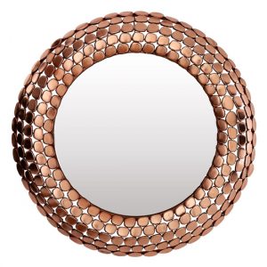 casa-round-pebble-design-wall-mirror-copper-metal-frame