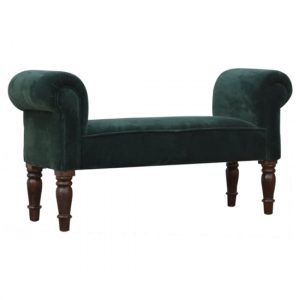 cassia-velvet-hallway-seating-bench-emerald-green