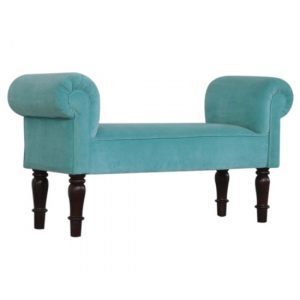 cassia-velvet-hallway-seating-bench-turquoise
