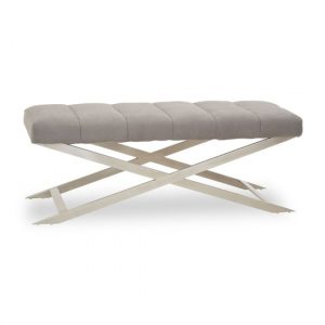 glidden-fabric-hallway-bench-cross-legs-grey