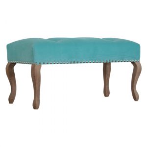 rarer-french-style-hallway-bench-turquoise-sunbleach