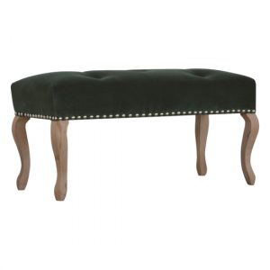 rarer-velvet-french-style-hallway-bench-green-sunbleach
