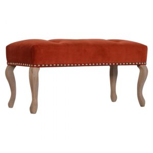 rarer-velvet-french-style-hallway-bench-rust-sunbleach