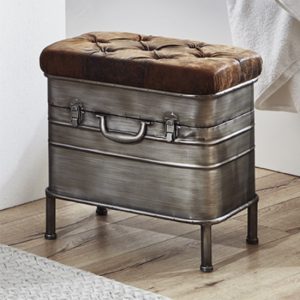 ronde-metal-seating-bench-anthracite-brown-fabric-seat
