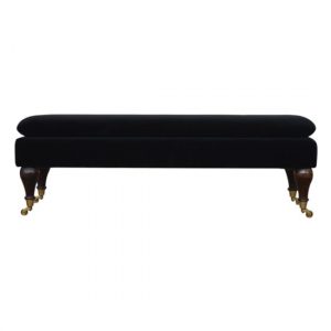 trenton-velvet-hallway-seating-bench-black-castor-legs