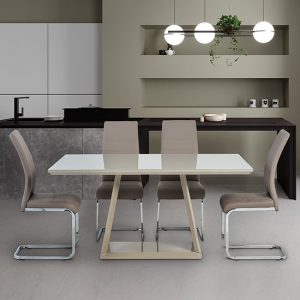 Conrad-Latte-Gloss-Dining-Table-4-Sako-Cappuccino-Chairs