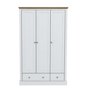 Devon-Wardrobe-White-3-Doors-2-Drawers