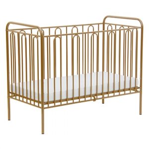 Nutkin-Vintage-Metal-Baby-Cot-Bed-Gold-Mattress