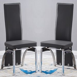 Romeo-Black-Faux-Leather-Dining-Chairs-Chrome-Legs-Pair
