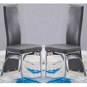 Romeo-Grey-Leather-Dining-Chairs-Chrome-Legs-Pair