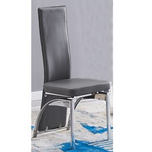 Romeo-Leather-Dining-Chair-Grey-Chrome-Legs