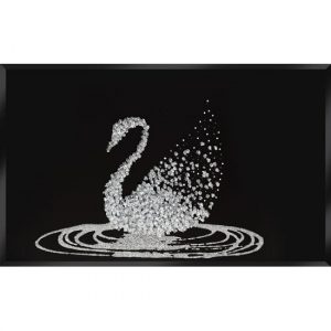 Silver-Glitter-Swan-On-Black-MT10060B-604