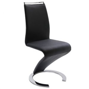 Summer-Z-Faux-Leather-Dining-Chair-Black-Chrome-Feet