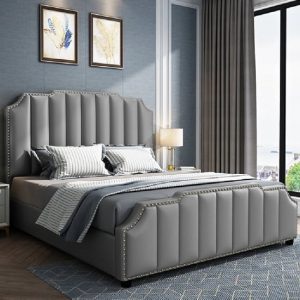 abilene-plush-velvet-double-bed-grey