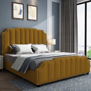 abilene-plush-velvet-double-bed-mustard