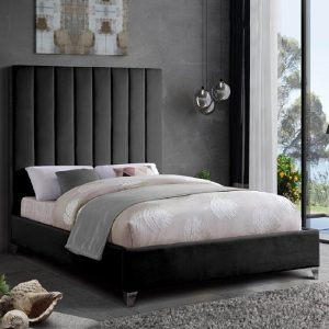 aerostone-plush-velvet-upholstered-double-bed-black