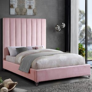 aerostone-plush-velvet-upholstered-double-bed-pink