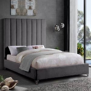 aerostone-plush-velvet-upholstered-double-bed-steel