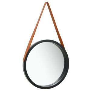 ailie-medium-retro-wall-mirror-faux-leather-strap-black