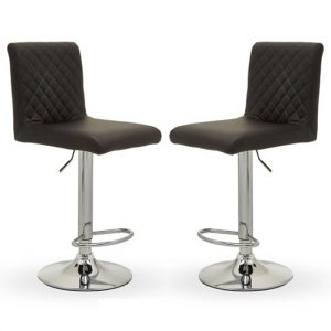 akro-black-faux-leather-bar-stools-chrome-base-pair