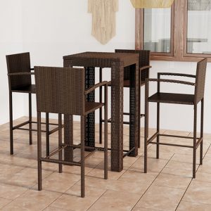aldis-outdoor-poly-rattan-bar-table-4-stools-brown