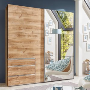 alkesu-mirrored-sliding-wardrobe-planked-oak-3-drawers
