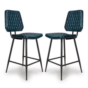 allen-blue-genuine-leather-counter-bar-chairs-pair