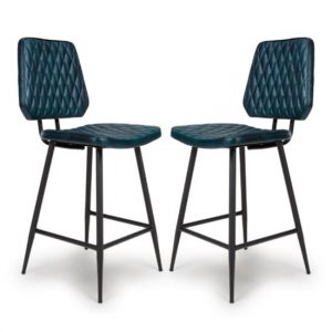 allen-blue-genuine-leather-counter-bar-chairs-pair