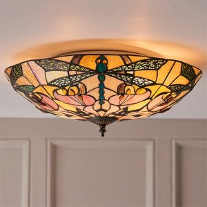 anqing-large-glass-flush-ceiling-light-dark-bronze