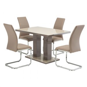 arena-120cm-latte-gloss-dt-4-soho-cappuccino-chairs