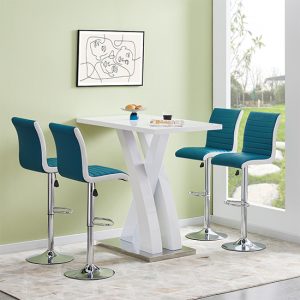 axara-white-high-gloss-bar-table-4-ritz-teal-white-stools