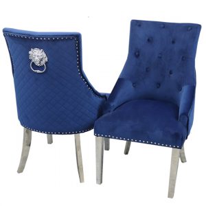benton-lion-knocker-blue-velvet-dining-chairs-pair