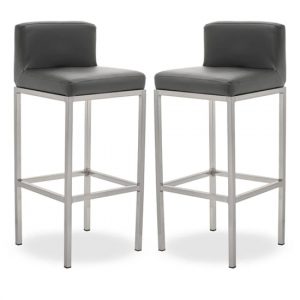 beon-grey-faux-leather-bar-chairs-chrome-base-pair
