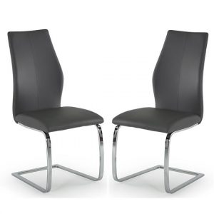 bernie-grey-leather-dining-chairs-chrome-frame-pair