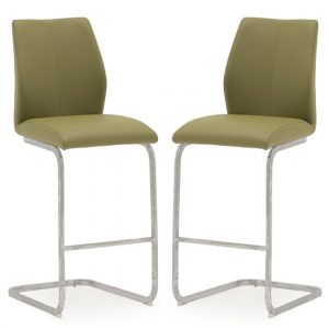 bernie-olive-leather-bar-chairs-chrome-frame-pair