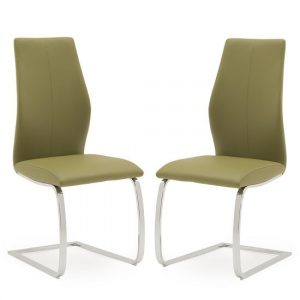 bernie-olive-leather-dining-chairs-chrome-frame-pair