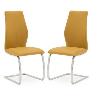 bernie-pumpkin-leather-dining-chairs-chrome-frame-pair