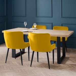 berwick-oak-dining-table-4-luxe-mustard-velvet-chairs